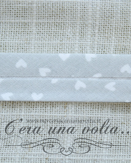 Sbieco di cotone cuori Grigio Seta