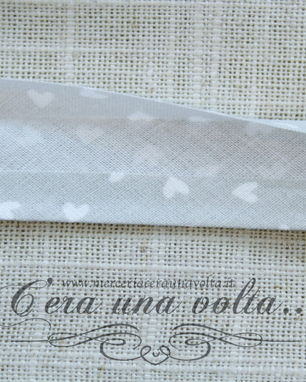 Sbieco di cotone cuori Grigio Seta