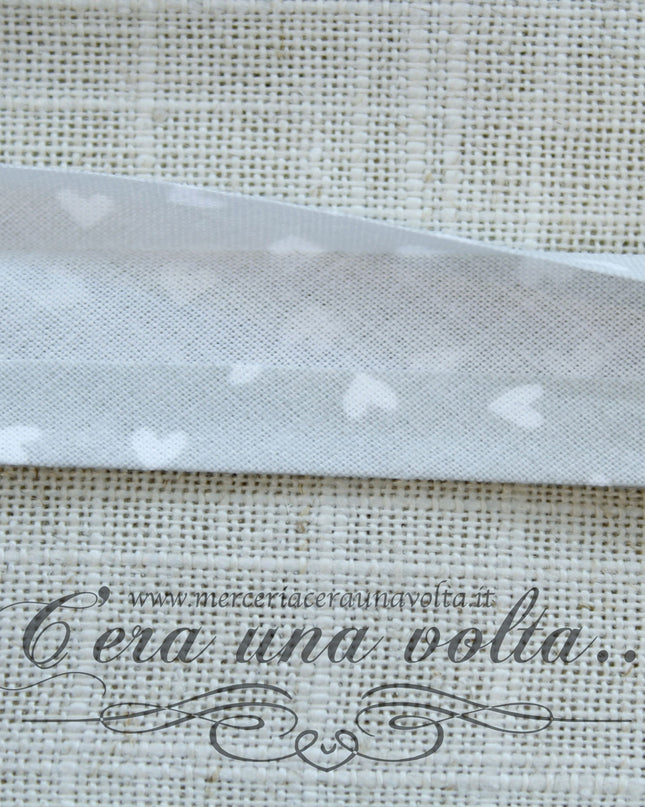 Sbieco di cotone cuori Grigio Seta