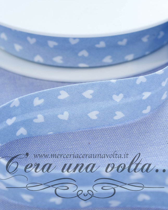 Sbieco di cotone cuori Azzurro