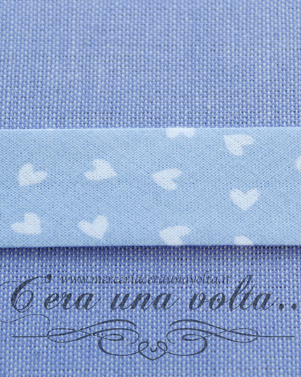 Sbieco di cotone cuori Azzurro