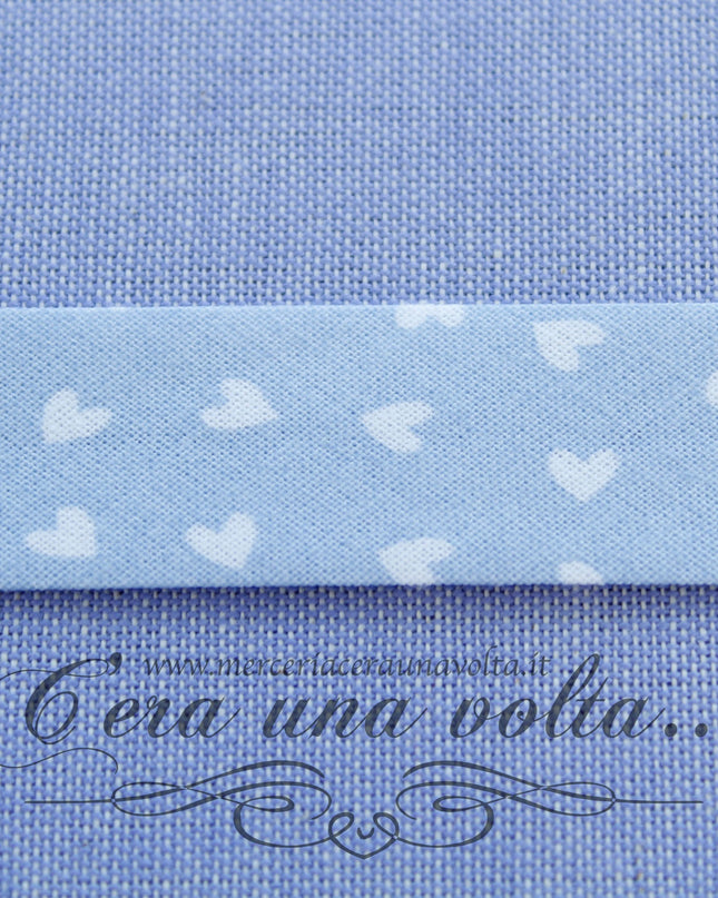 Sbieco di cotone cuori Azzurro