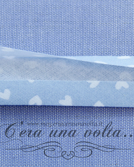 Sbieco di cotone cuori Azzurro
