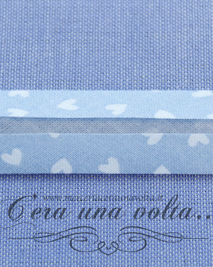 Sbieco di cotone cuori Azzurro