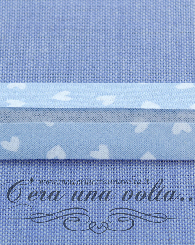 Sbieco di cotone cuori Azzurro