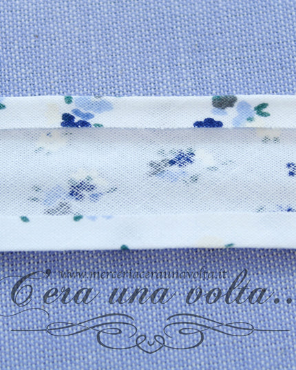 Sbieco di cotone fiorellini Blu