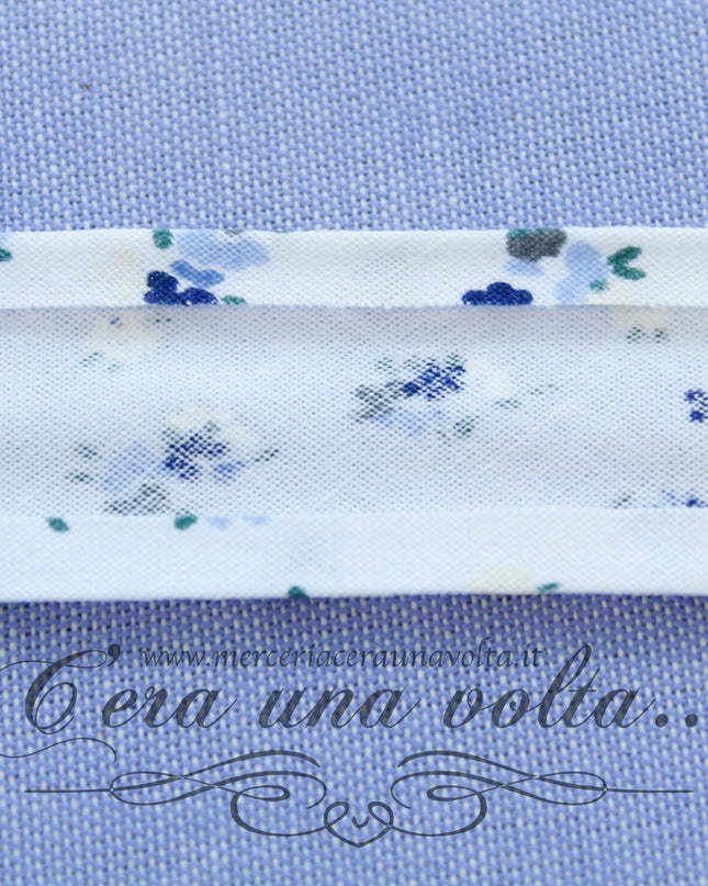 Sbieco di cotone fiorellini Blu