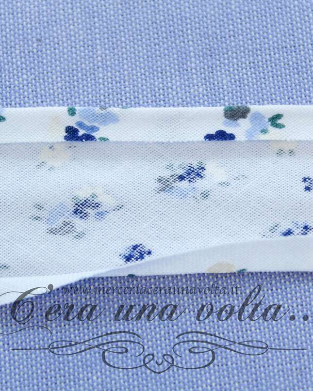 Sbieco di cotone fiorellini Blu