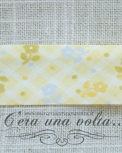 Sbieco di cotone fiori Gialli conf. da mt 1,80