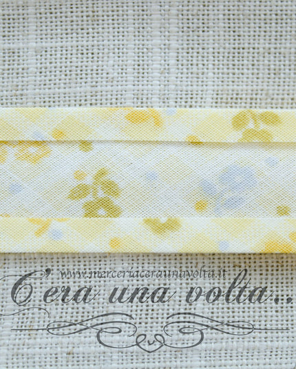 Sbieco di cotone fiori Gialli conf. da mt 1,80