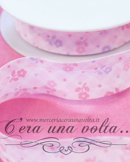 Sbieco di cotone fiori Rosa