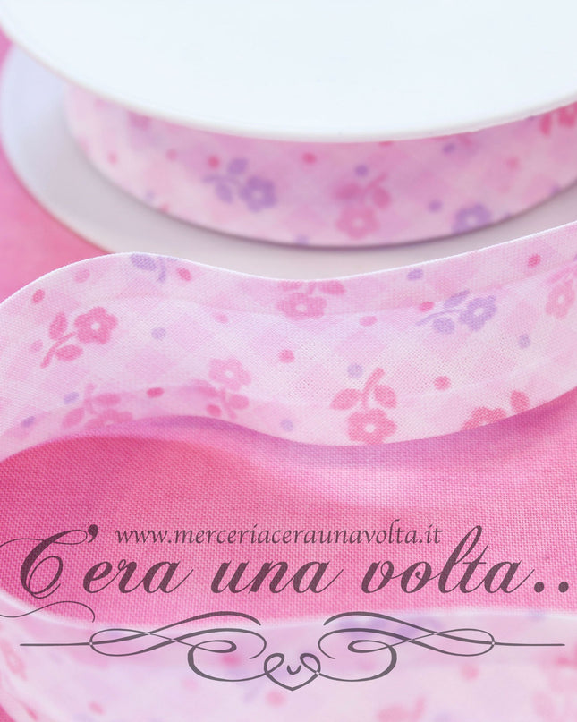 Sbieco di cotone fiori Rosa
