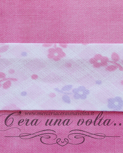 Sbieco di cotone fiori Rosa