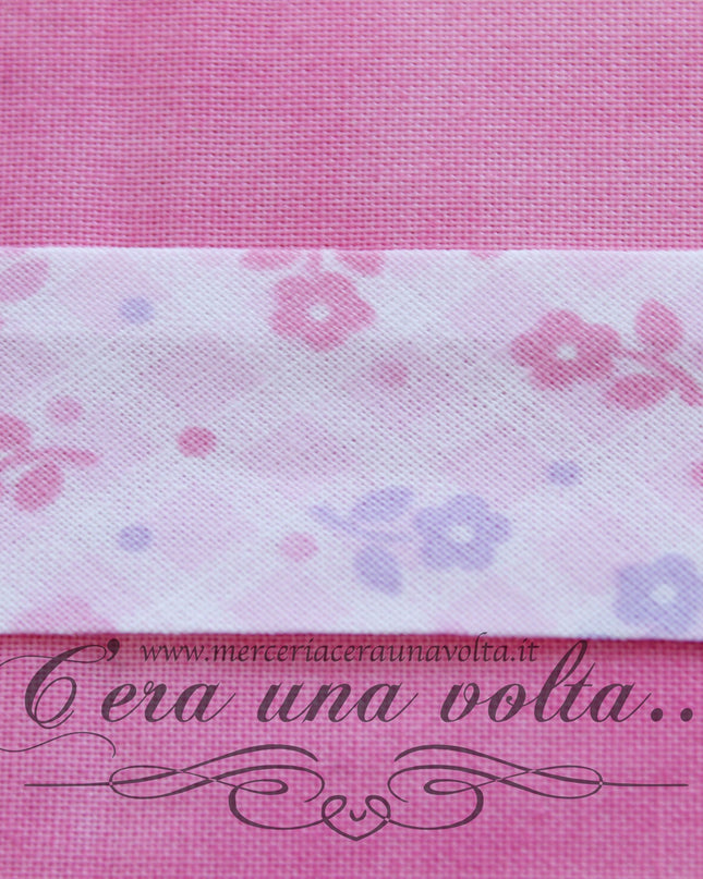 Sbieco di cotone fiori Rosa