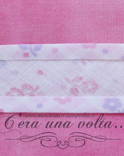 Sbieco di cotone fiori Rosa
