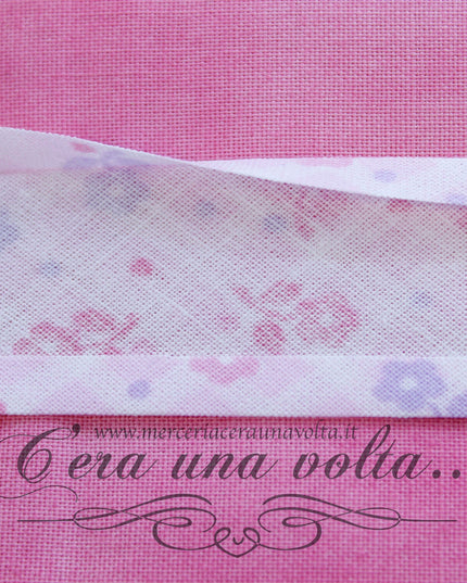 Sbieco di cotone fiori Rosa