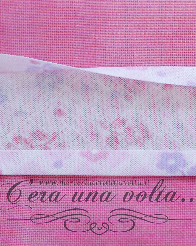 Sbieco di cotone fiori Rosa