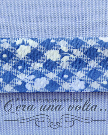 Sbieco di cotone fiori Blu
