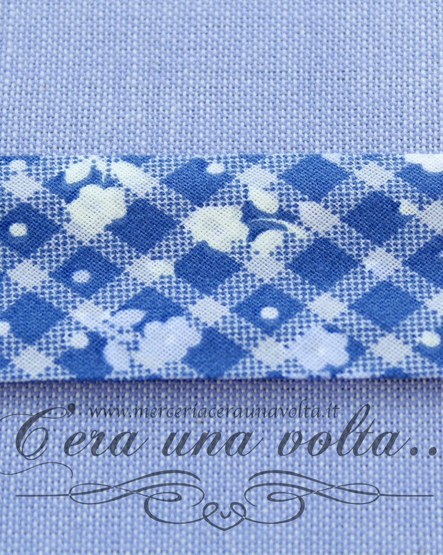 Sbieco di cotone fiori Blu