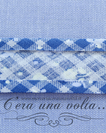 Sbieco di cotone fiori Blu