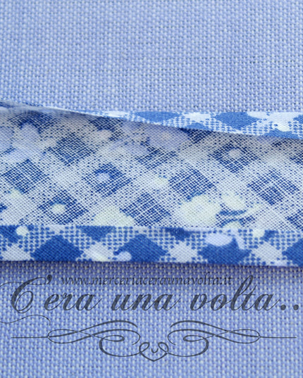 Sbieco di cotone fiori Blu