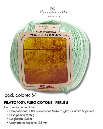 Filato 100% Puro Cotone - Perlè 5 e Perlè 8