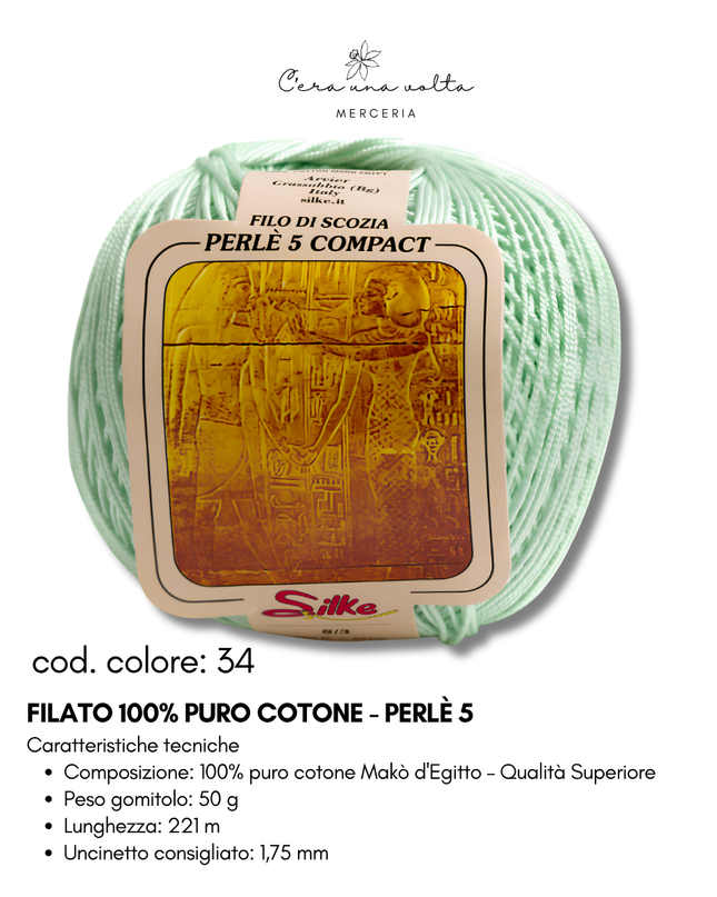 Filato 100% Puro Cotone - Perlè 5 e Perlè 8