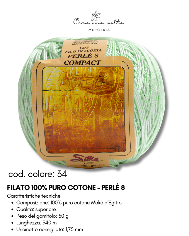 Filato 100% Puro Cotone - Perlè 5 e Perlè 8