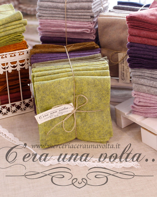 Set 16  fogli pannolenci mélange