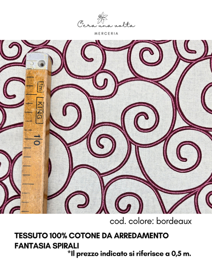 Tessuto 100% Cotone da Arredamento – Fantasia Spirali