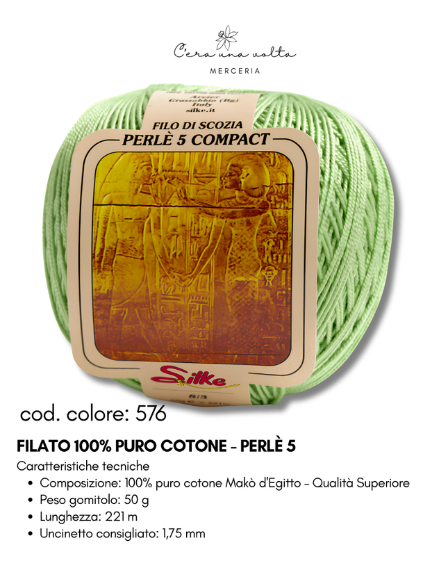 Filato 100% Puro Cotone - Perlè 5 e Perlè 8