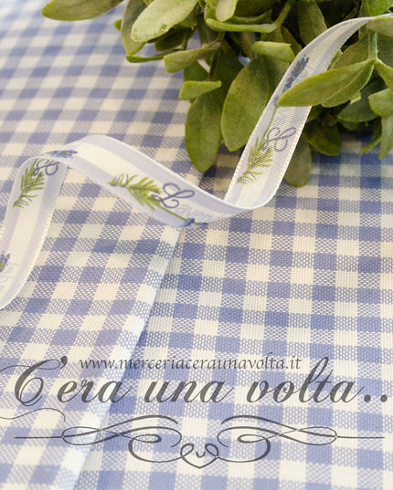 Tessuto in cotone a quadri Azzurro