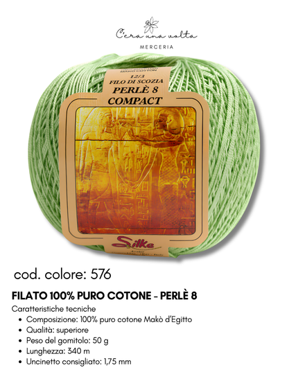 Filato 100% Puro Cotone - Perlè 5 e Perlè 8