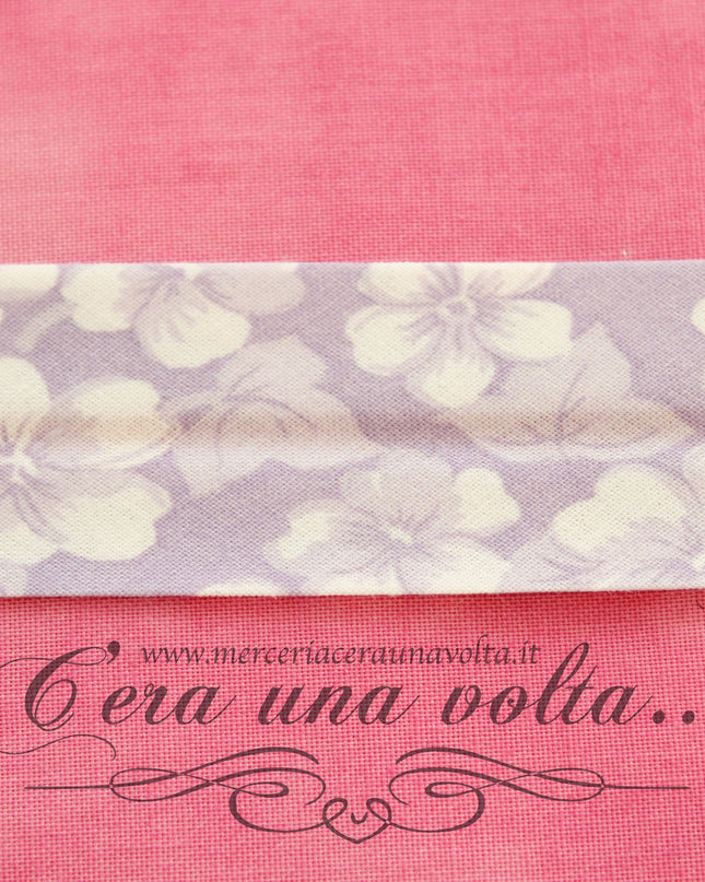 Sbieco di cotone a fiori Glicine