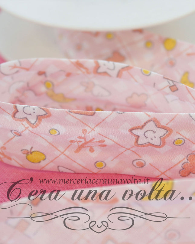 Sbieco di cotone Fantasia in Rosa
