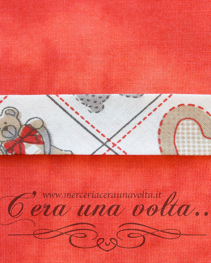Sbieco di cotone Orsetti e Cuori