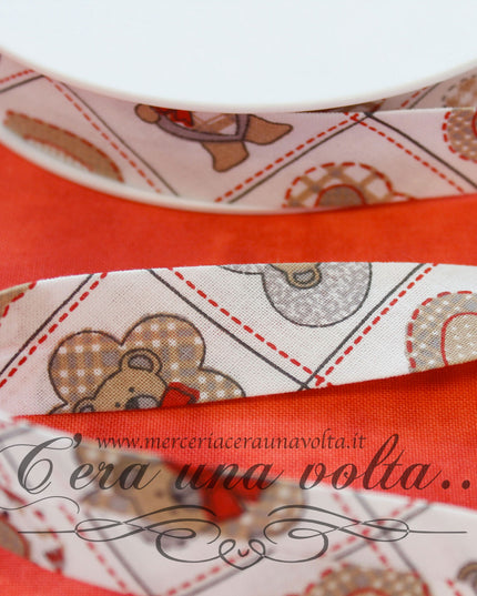 Sbieco di cotone Orsetti e Cuori