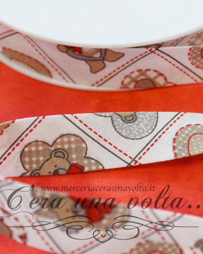 Sbieco di cotone Orsetti e Cuori