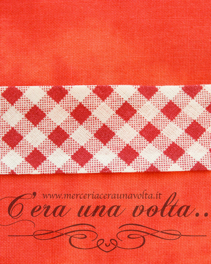 Sbieco di cotone a quadretti Rossi