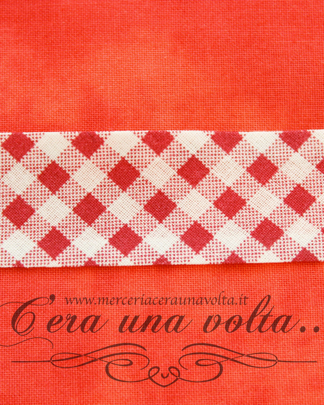 Sbieco di cotone a quadretti Rossi