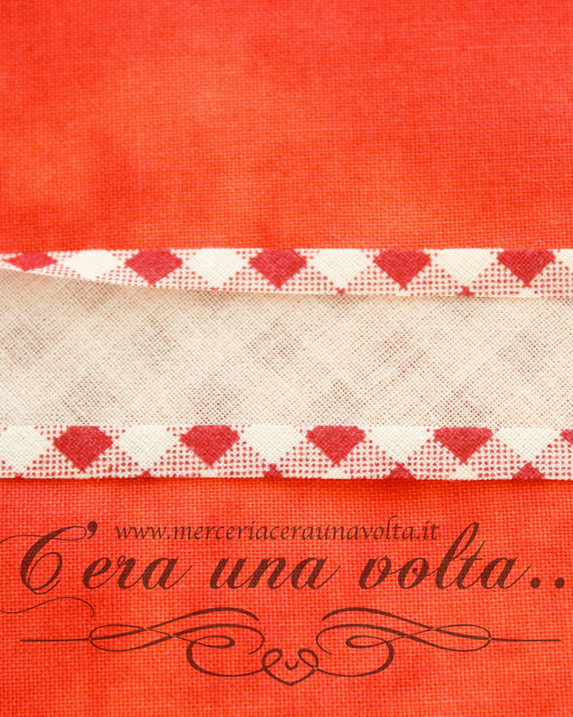 Sbieco di cotone a quadretti Rossi