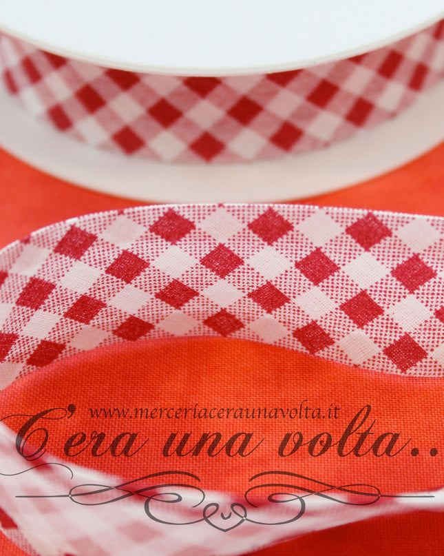 Sbieco di cotone a quadretti Rossi