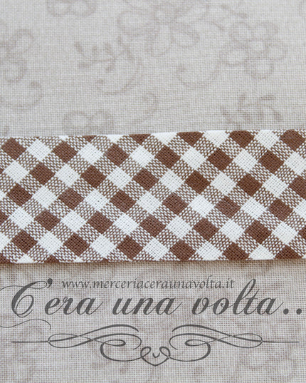 Sbieco di cotone a quadretti Marroni