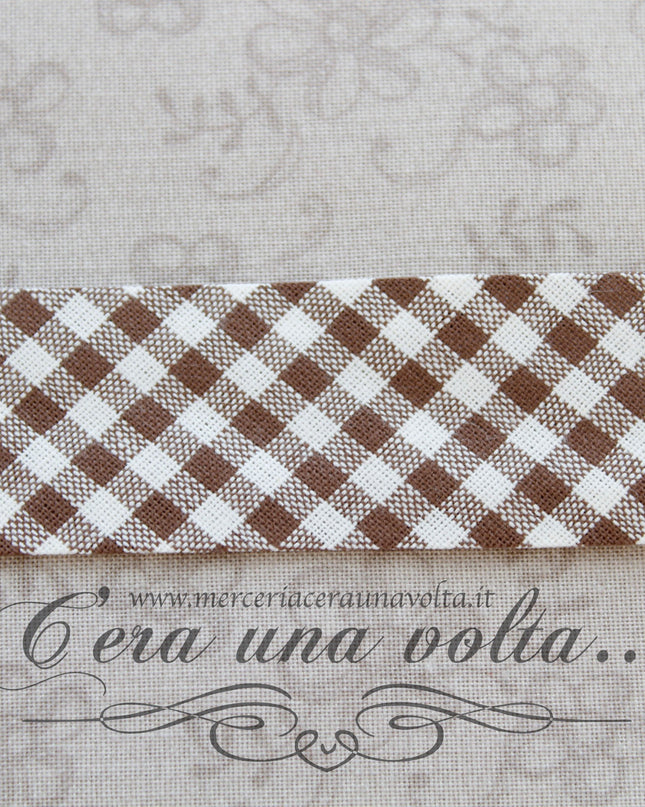 Sbieco di cotone a quadretti Marroni