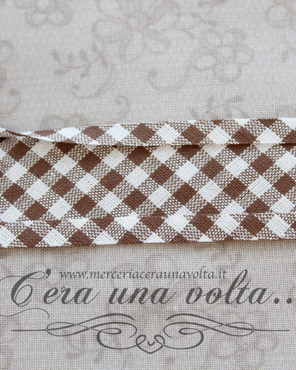 Sbieco di cotone a quadretti Marroni