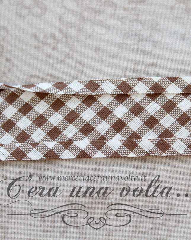 Sbieco di cotone a quadretti Marroni