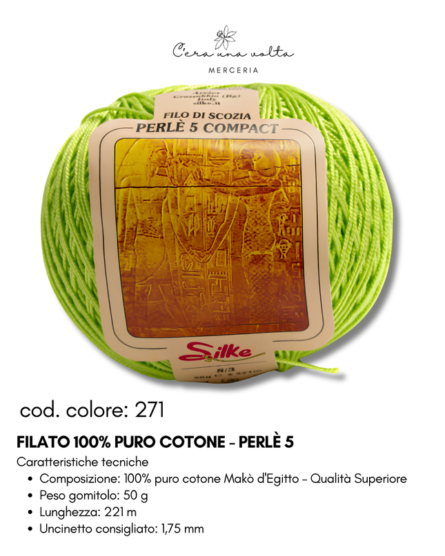 Filato 100% Puro Cotone - Perlè 5 e Perlè 8