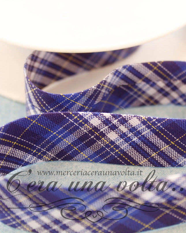 Sbieco di cotone Scozzese Blu
