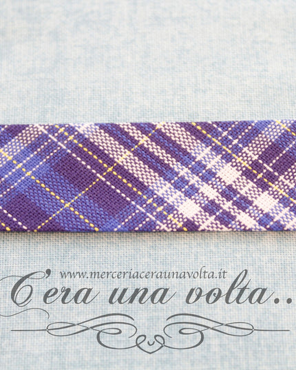 Sbieco di cotone Scozzese Blu