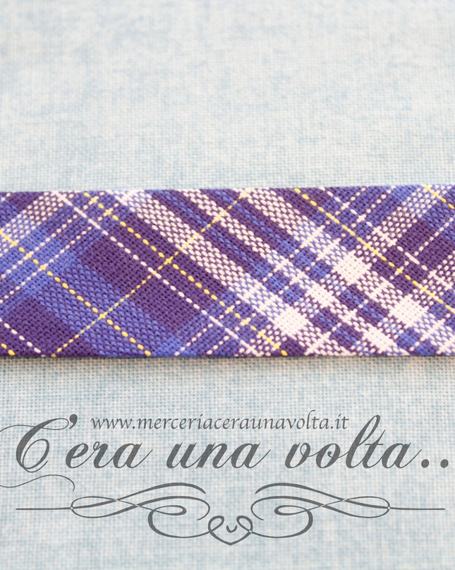 Sbieco di cotone Scozzese Blu